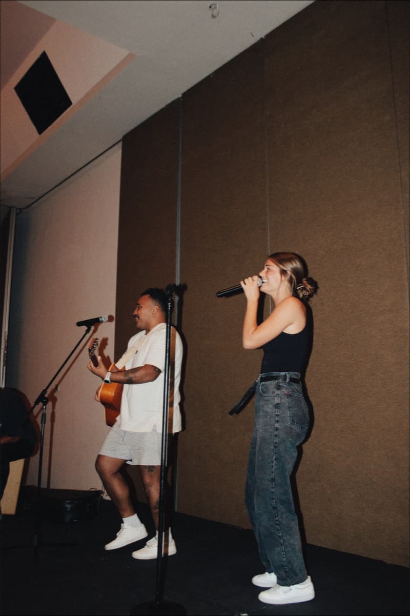 Two worship leaders singing at a Fire & Fragrance gathering